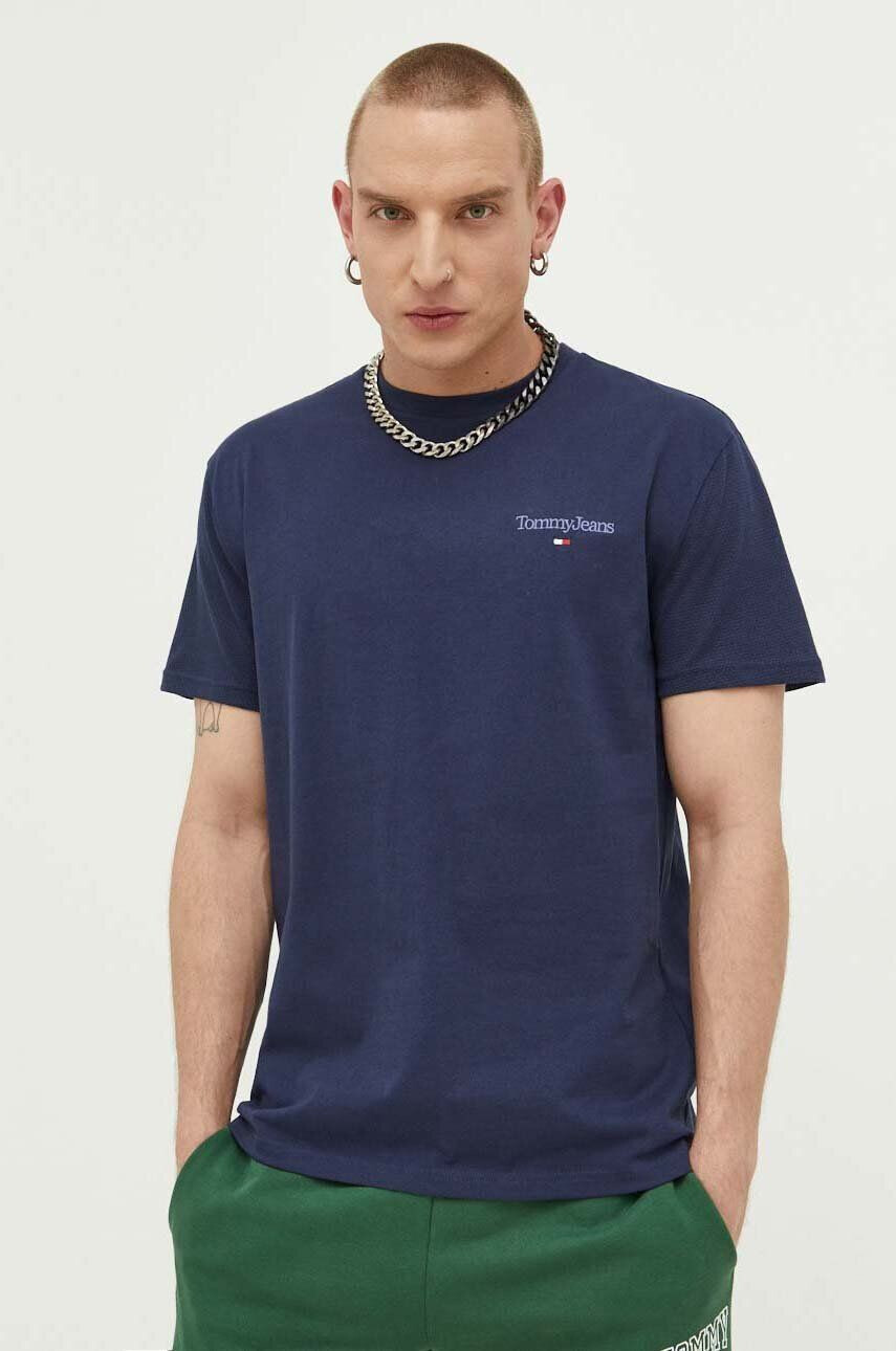 Tommy Jeans Bavlněné tričko tmavomodrá barva - Pepit.cz