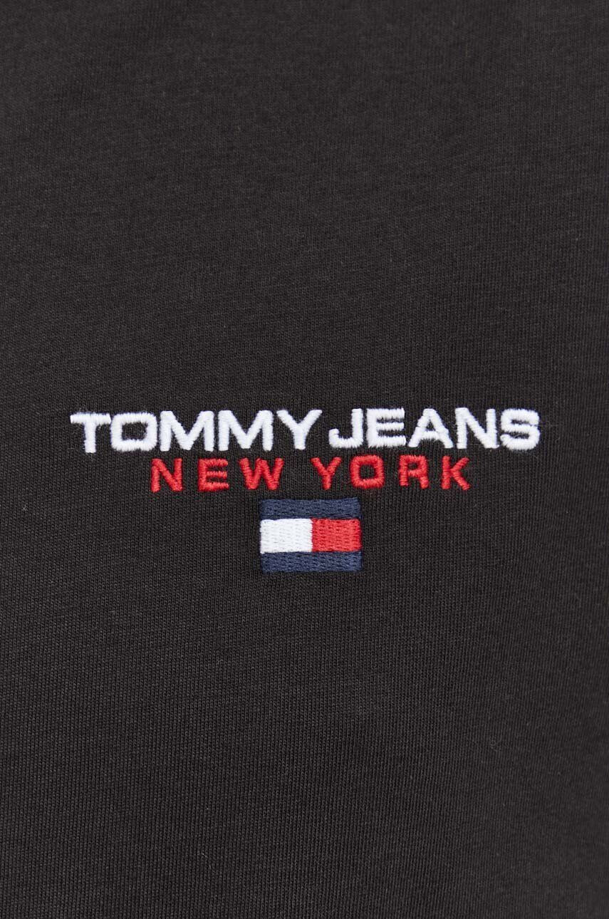 Tommy Jeans Bavlněné tričko černá barva - Pepit.cz