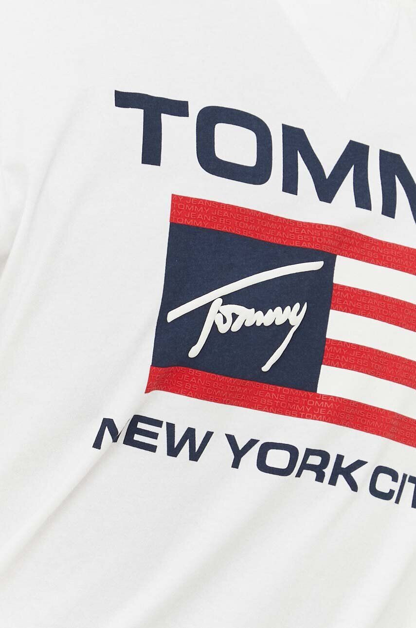 Tommy Jeans Bavlněné tričko bílá barva - Pepit.cz