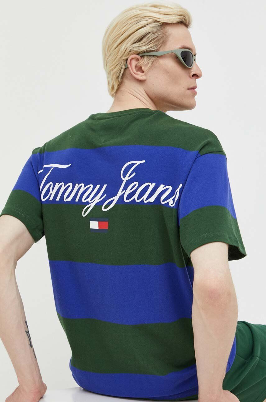 Tommy Jeans Bavlněné tričko tmavomodrá barva - Pepit.cz