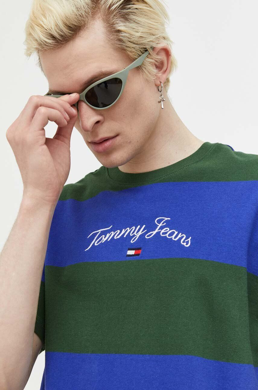 Tommy Jeans Bavlněné tričko tmavomodrá barva - Pepit.cz