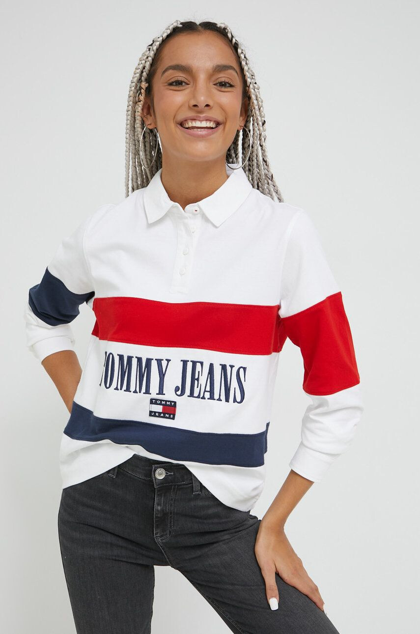 Tommy Jeans Bavlněné tričko s dlouhým rukávem - Pepit.cz