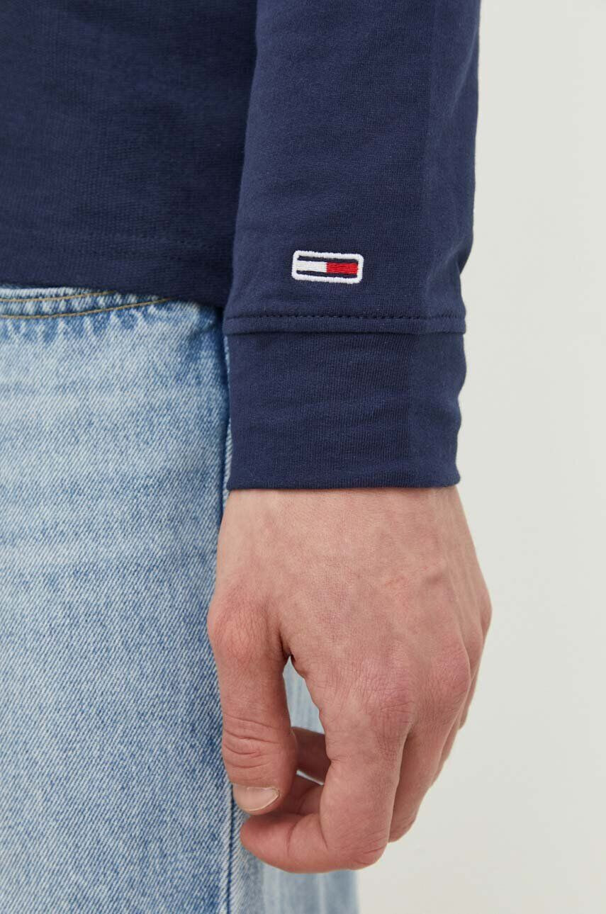 Tommy Jeans Bavlněné tričko s dlouhým rukávem tmavomodrá barva s aplikací - Pepit.cz