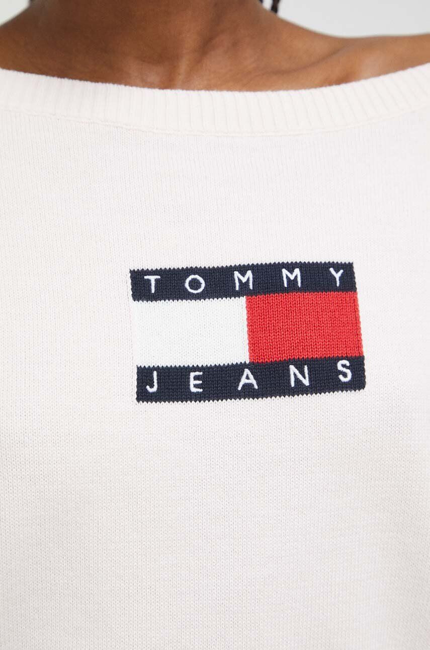 Tommy Jeans Bavlněný svetr růžová barva lehký - Pepit.cz