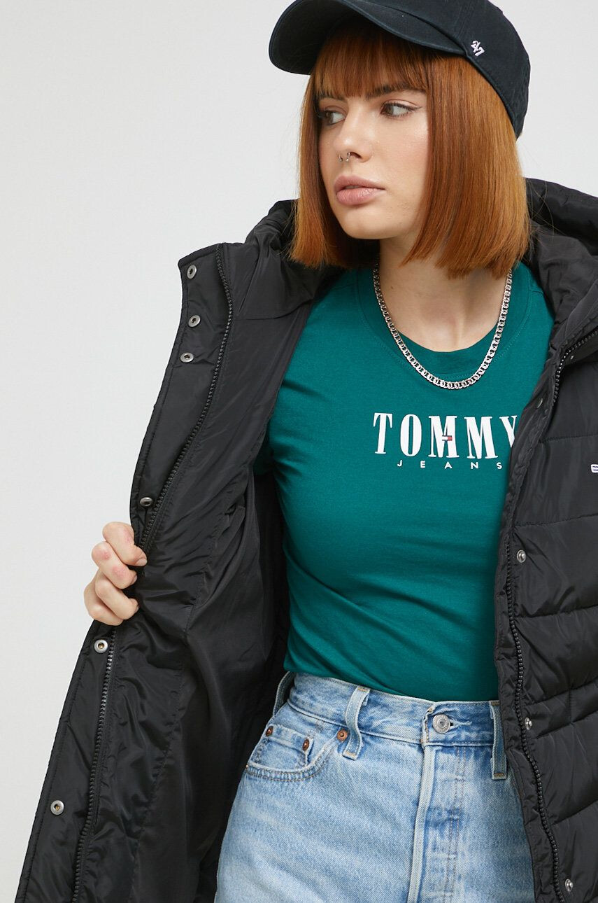 Tommy Jeans Bunda dámská černá barva zimní - Pepit.cz