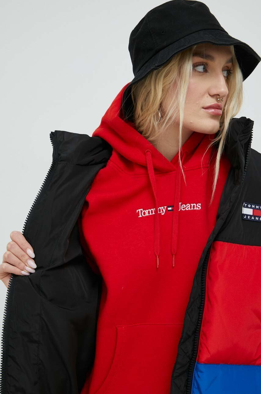 Tommy Jeans Bunda dámská černá barva zimní oversize - Pepit.cz