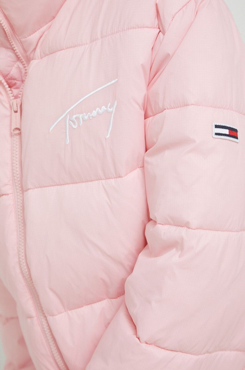 Tommy Jeans Bunda dámská růžová barva zimní - Pepit.cz