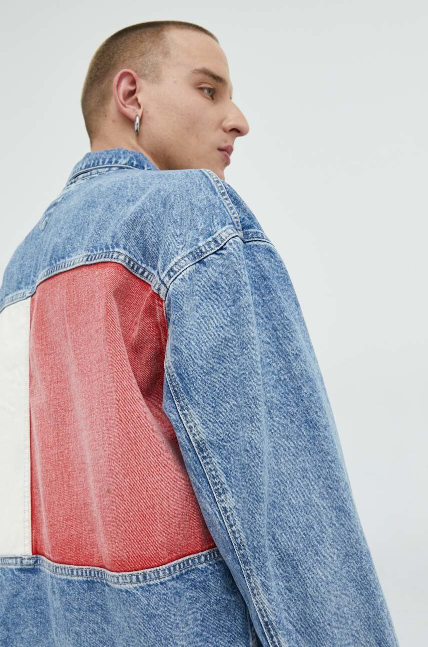 Tommy Jeans Džínová bunda pánská přechodná oversize - Pepit.cz