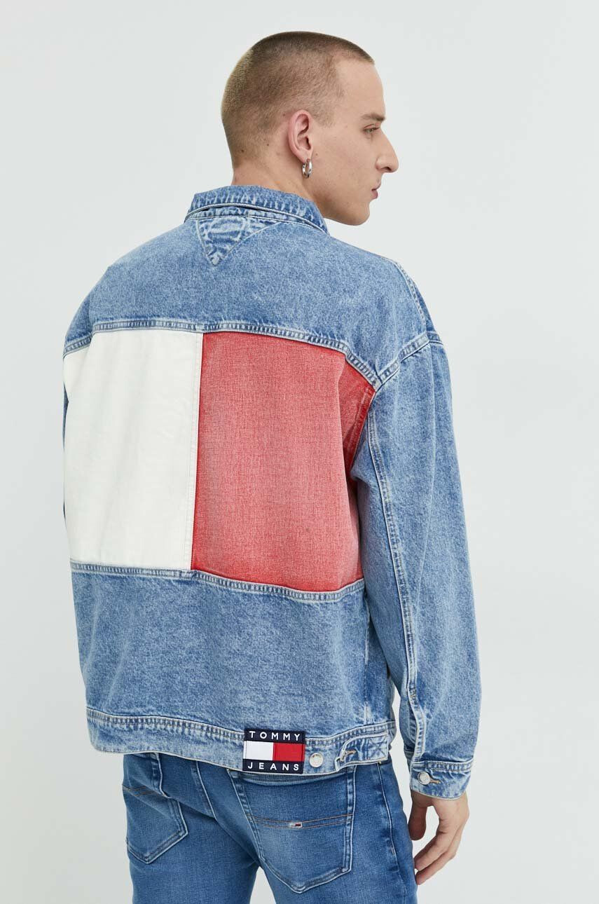 Tommy Jeans Džínová bunda pánská přechodná oversize - Pepit.cz