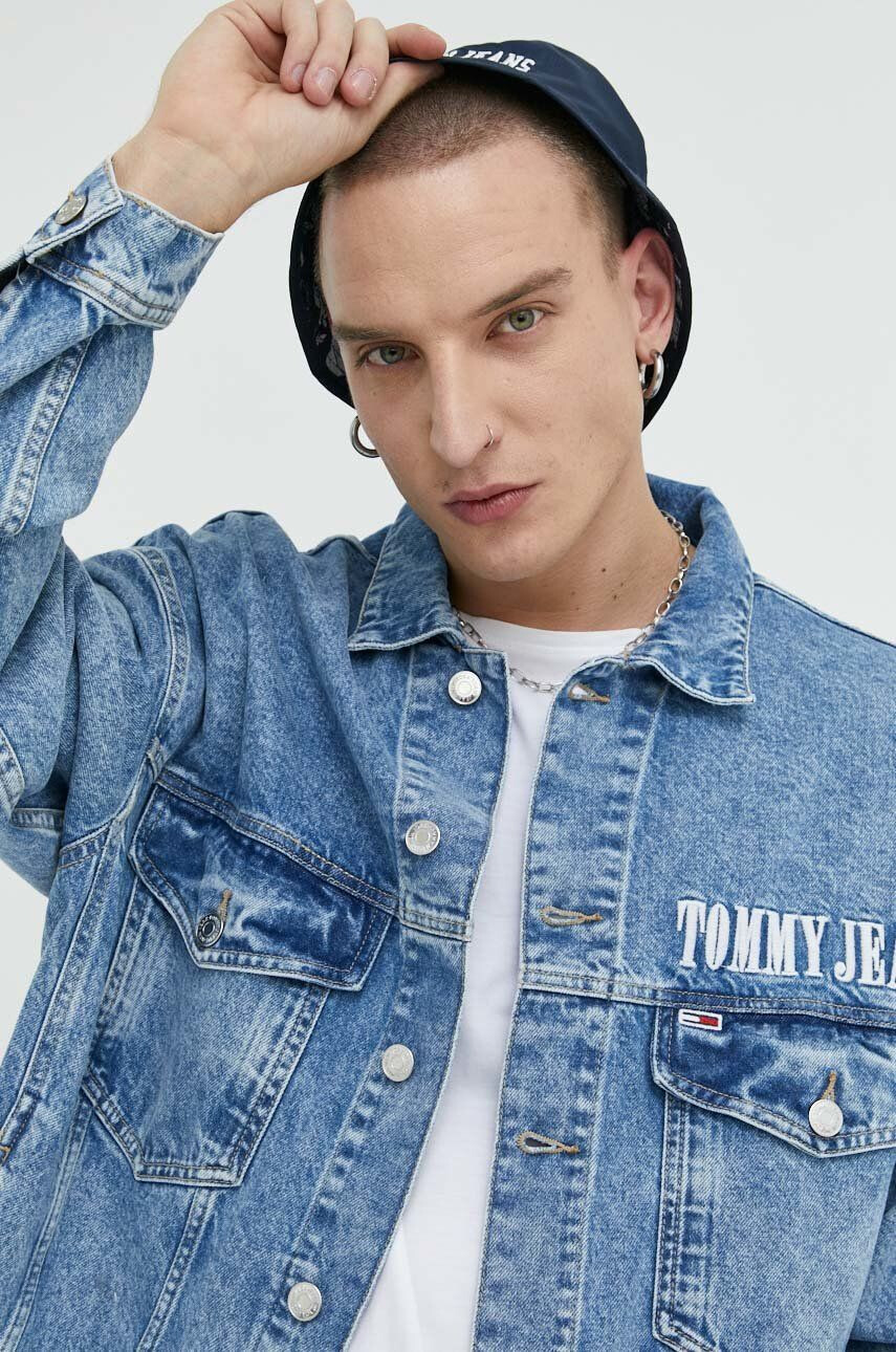 Tommy Jeans Džínová bunda pánská přechodná oversize - Pepit.cz