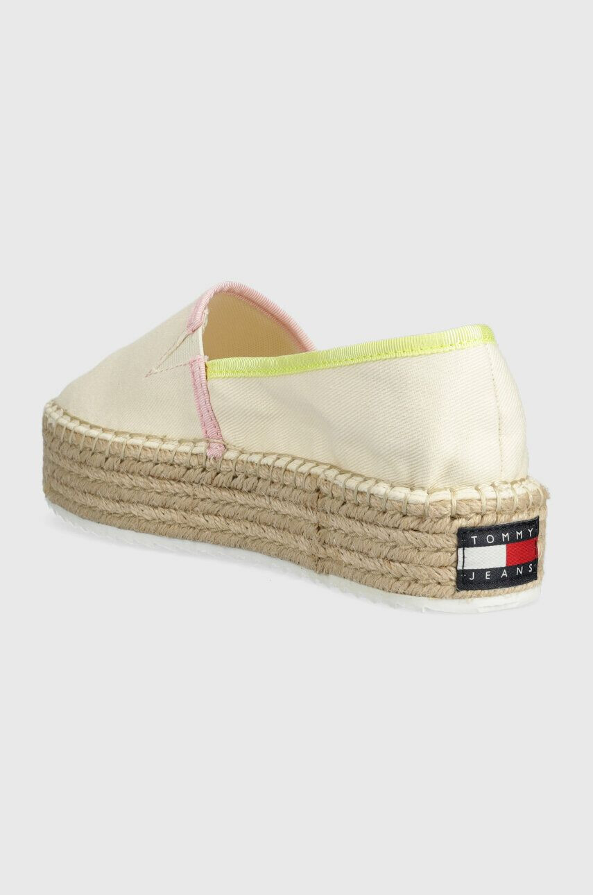 Tommy Jeans Espadrilky FLATFORM ESPADRILLE béžová barva na platformě EN0EN02078 - Pepit.cz