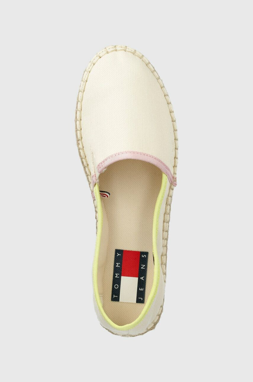 Tommy Jeans Espadrilky FLATFORM ESPADRILLE béžová barva na platformě EN0EN02078 - Pepit.cz