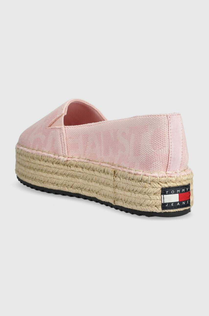 Tommy Jeans Espadrilky LOGOMANIA ESPADRILLE růžová barva na platformě EN0EN02079 - Pepit.cz