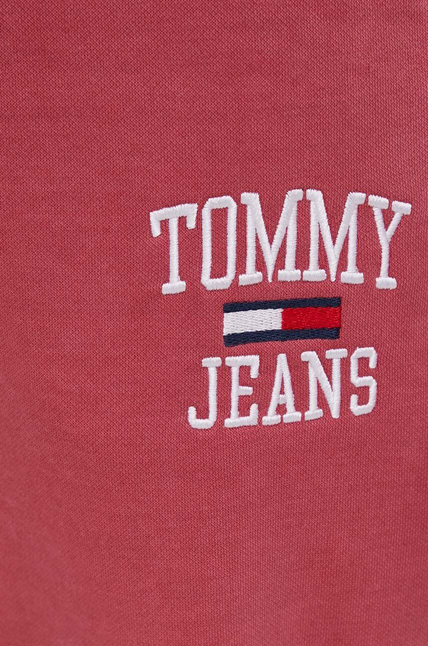 Tommy Jeans Kalhoty dámské růžová barva hladké - Pepit.cz