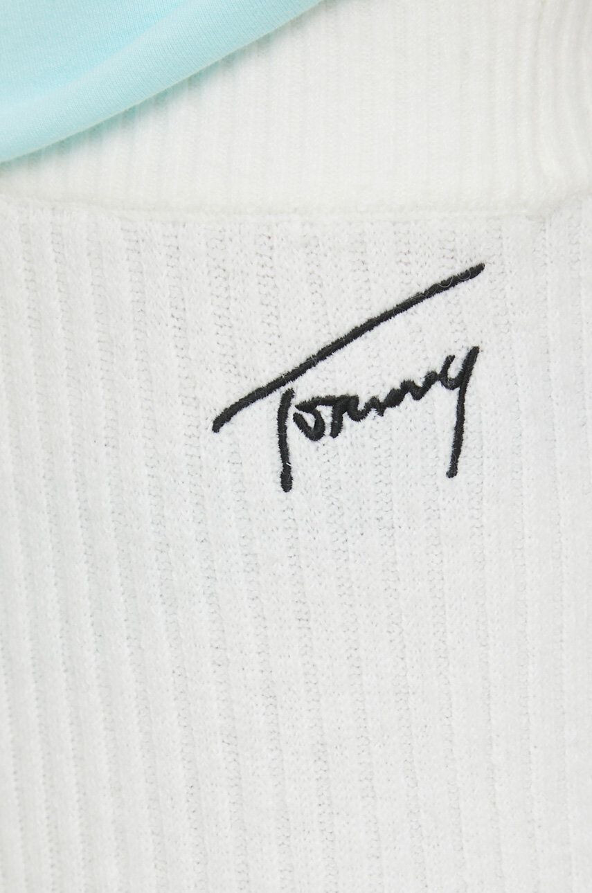 Tommy Jeans Kalhoty dámské bílá barva široké high waist - Pepit.cz