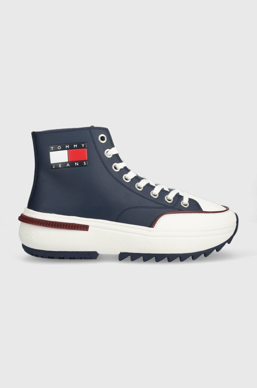 Tommy Jeans Kožené kecky Tj Mens Cleat Run - Pepit.cz