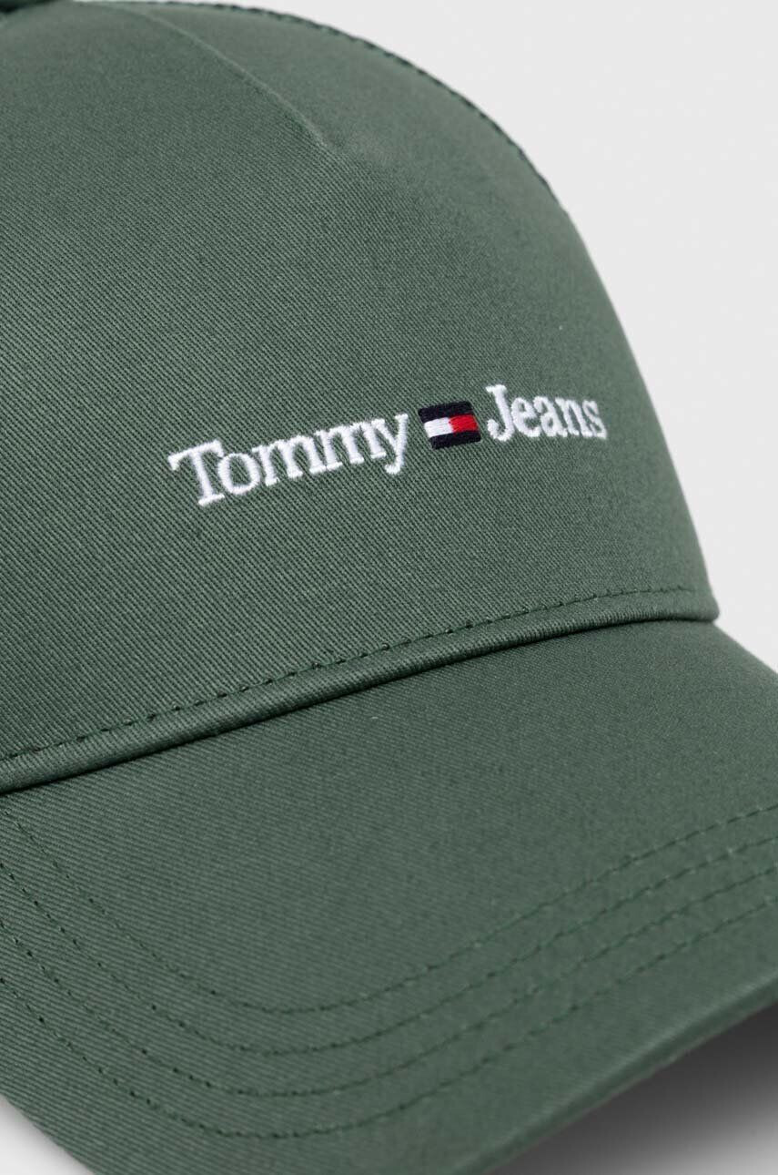 Tommy Jeans Kšiltovka zelená barva s aplikací - Pepit.cz