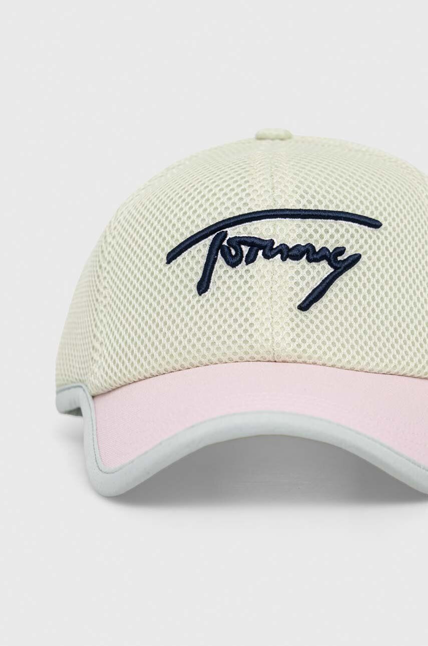 Tommy Jeans Kšiltovka zelená barva s aplikací - Pepit.cz