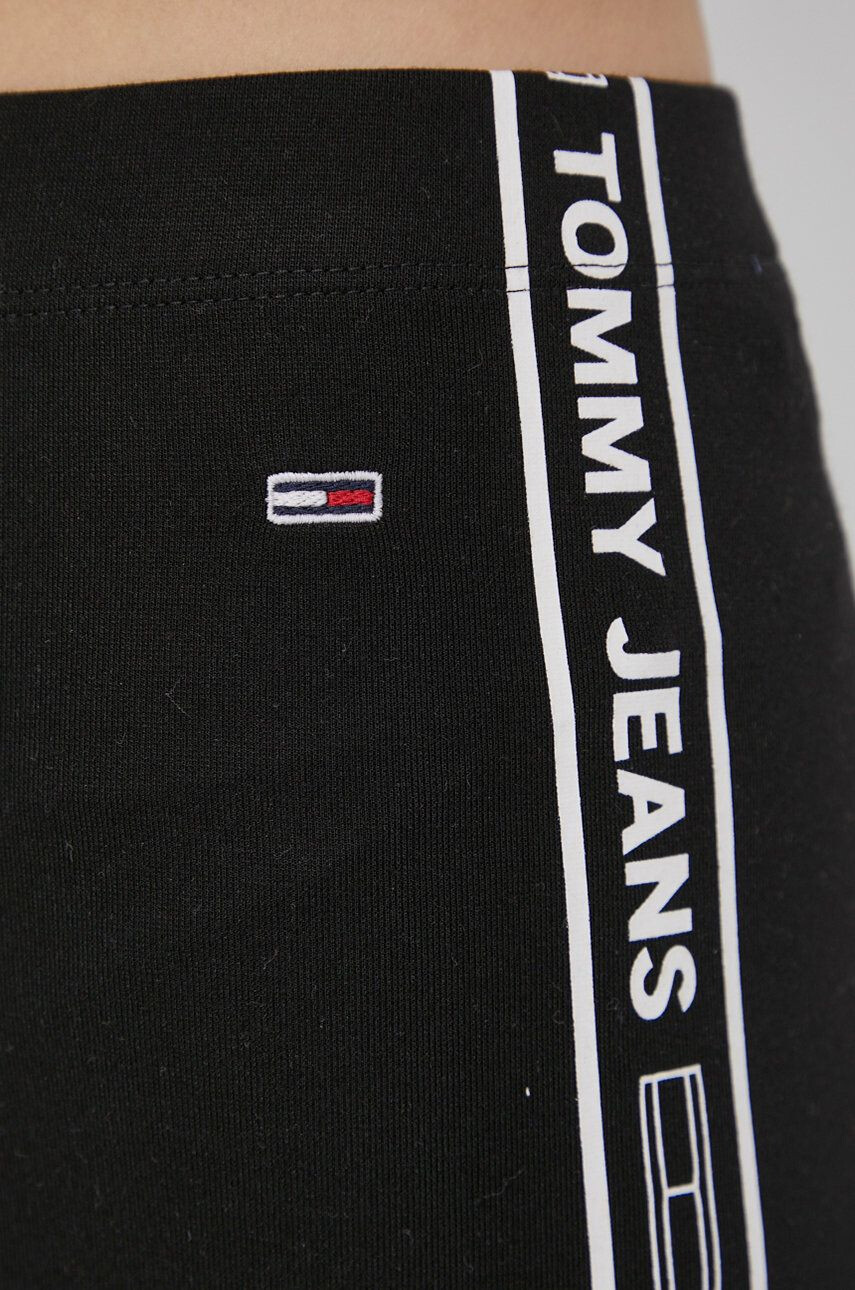 Tommy Jeans Legíny dámské černá barva s potiskem - Pepit.cz