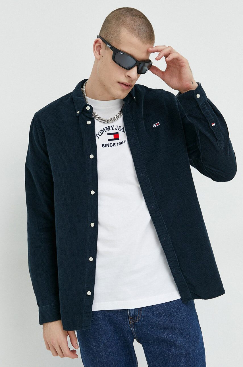 Tommy Jeans Manšestrová košile béžová barva relaxed s klasickým límcem - Pepit.cz