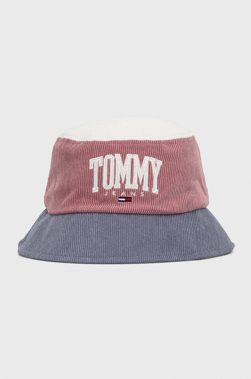 Tommy Jeans Manšestrový klobouok růžová barva - Pepit.cz