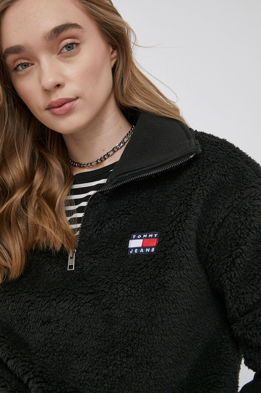 Tommy Jeans Mikina dámská černá barva hladká - Pepit.cz