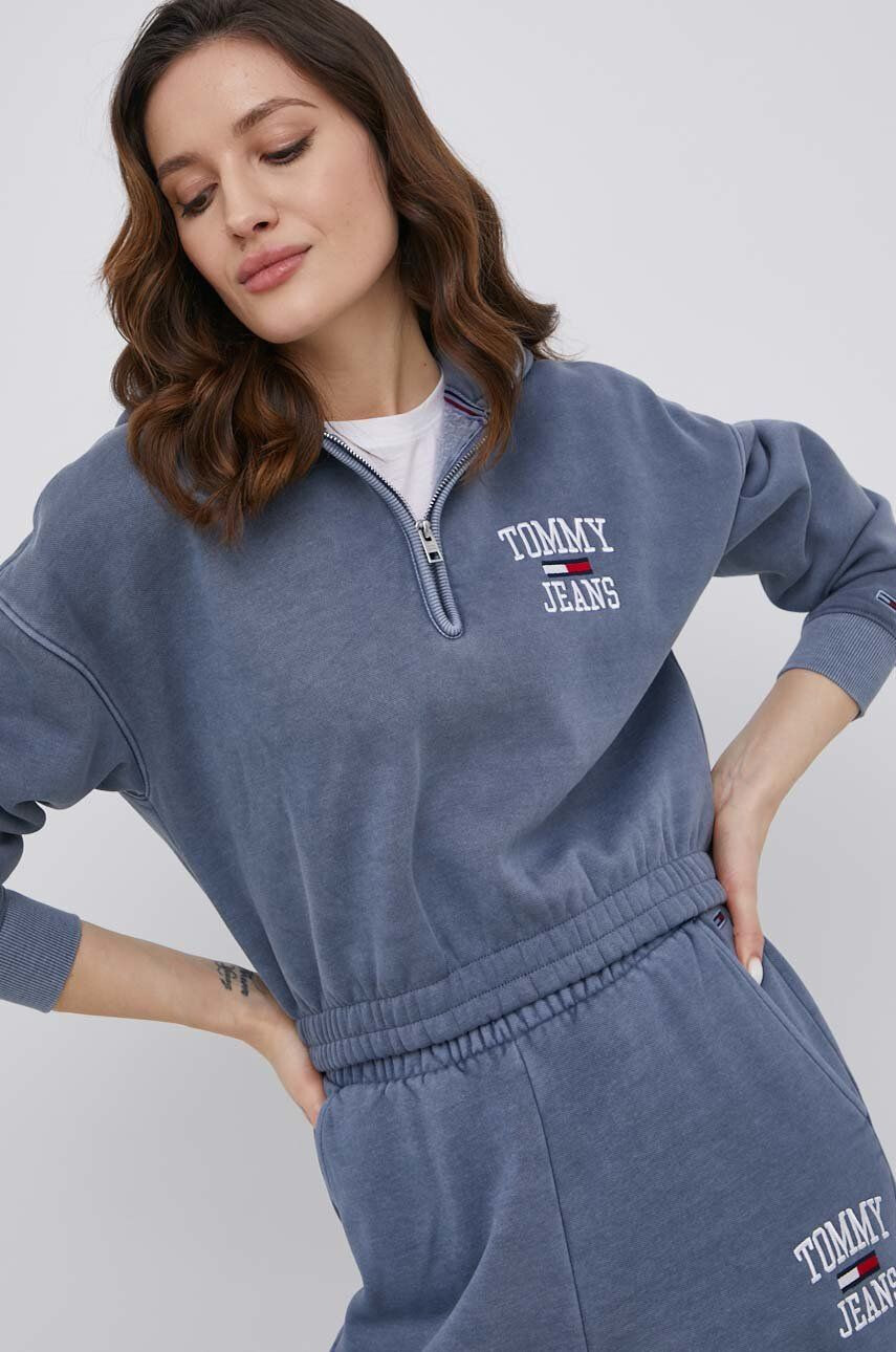 Tommy Jeans Mikina dámská fialová barva s aplikací - Pepit.cz