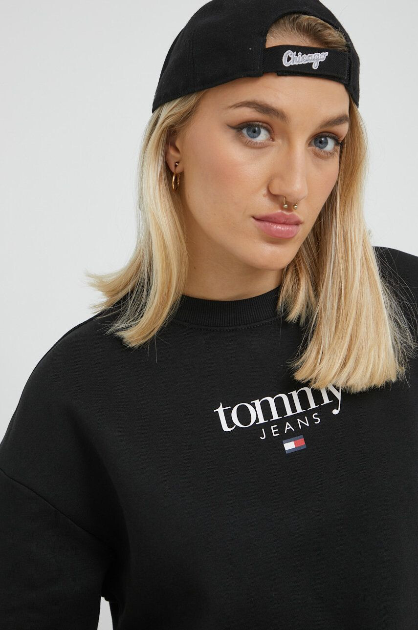 Tommy Jeans Mikina dámská černá barva s aplikací - Pepit.cz