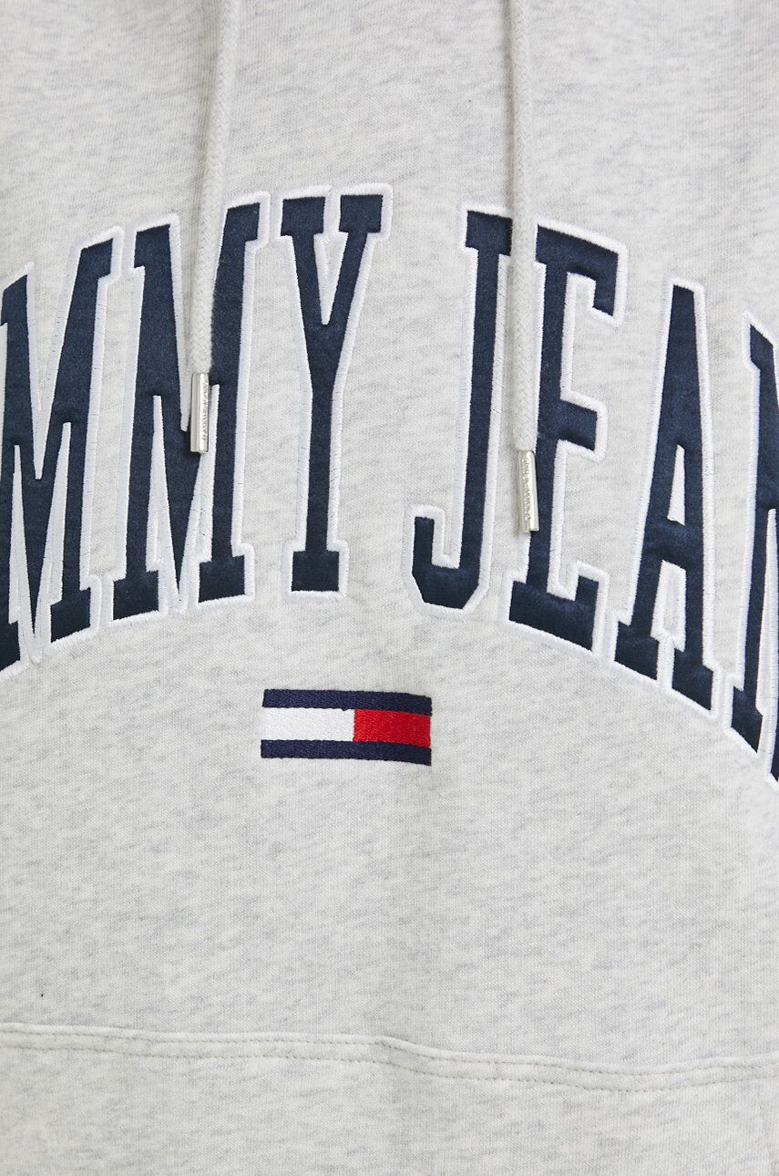 Tommy Jeans Mikina dámská šedá barva s aplikací - Pepit.cz