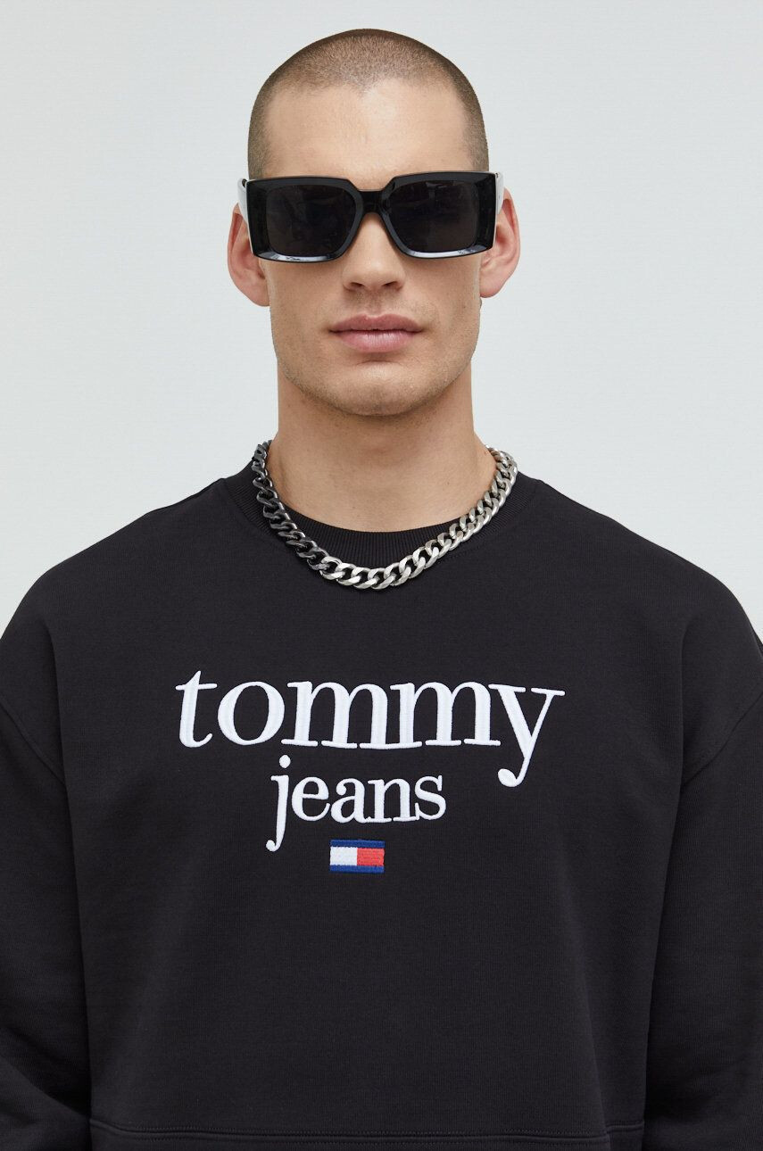 Tommy Jeans Mikina pánská černá barva s aplikací - Pepit.cz