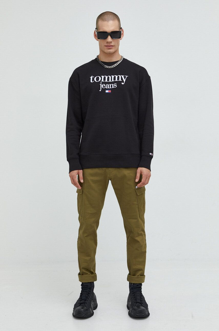 Tommy Jeans Mikina pánská černá barva s aplikací - Pepit.cz