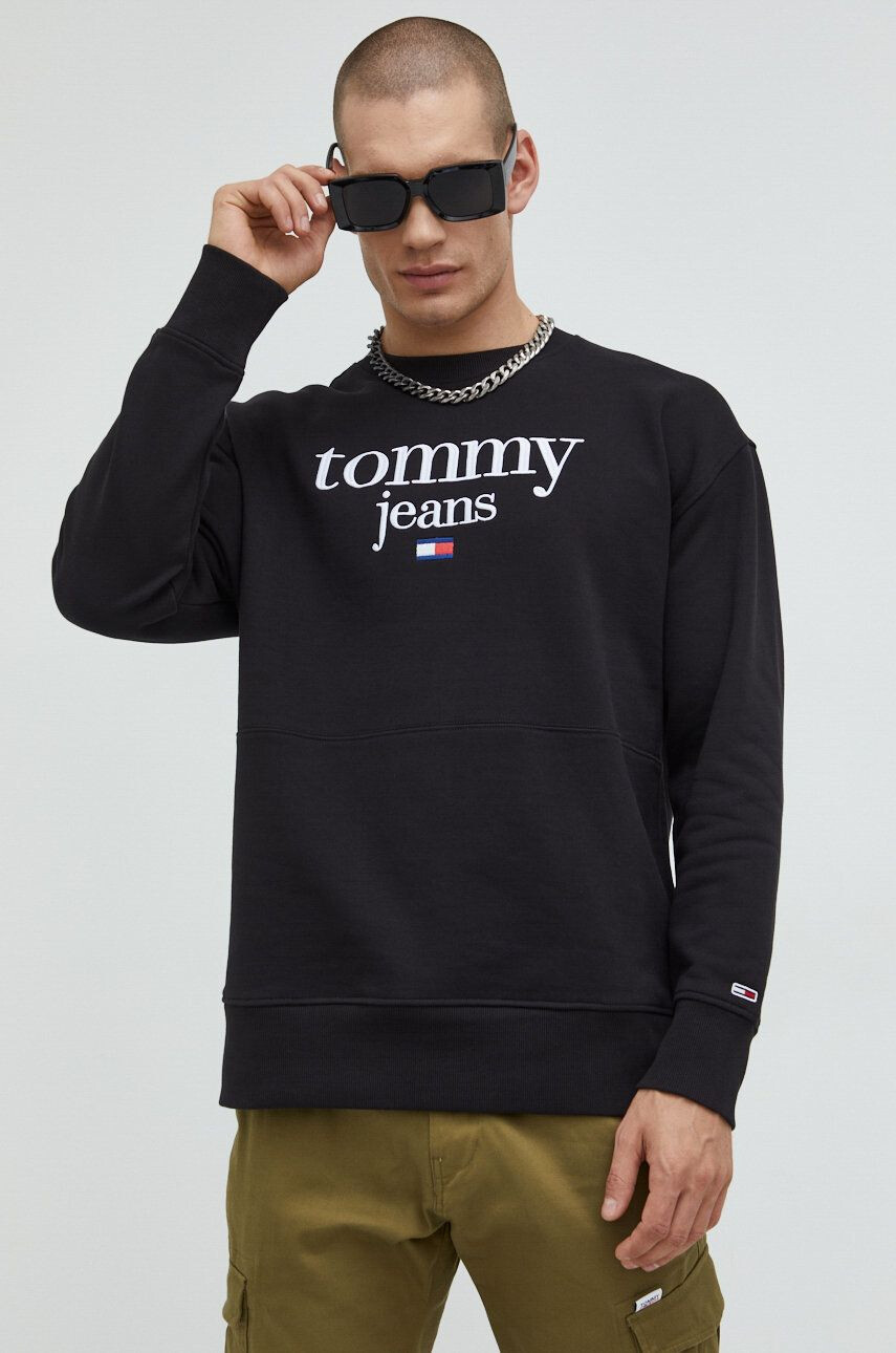 Tommy Jeans Mikina pánská černá barva s aplikací - Pepit.cz