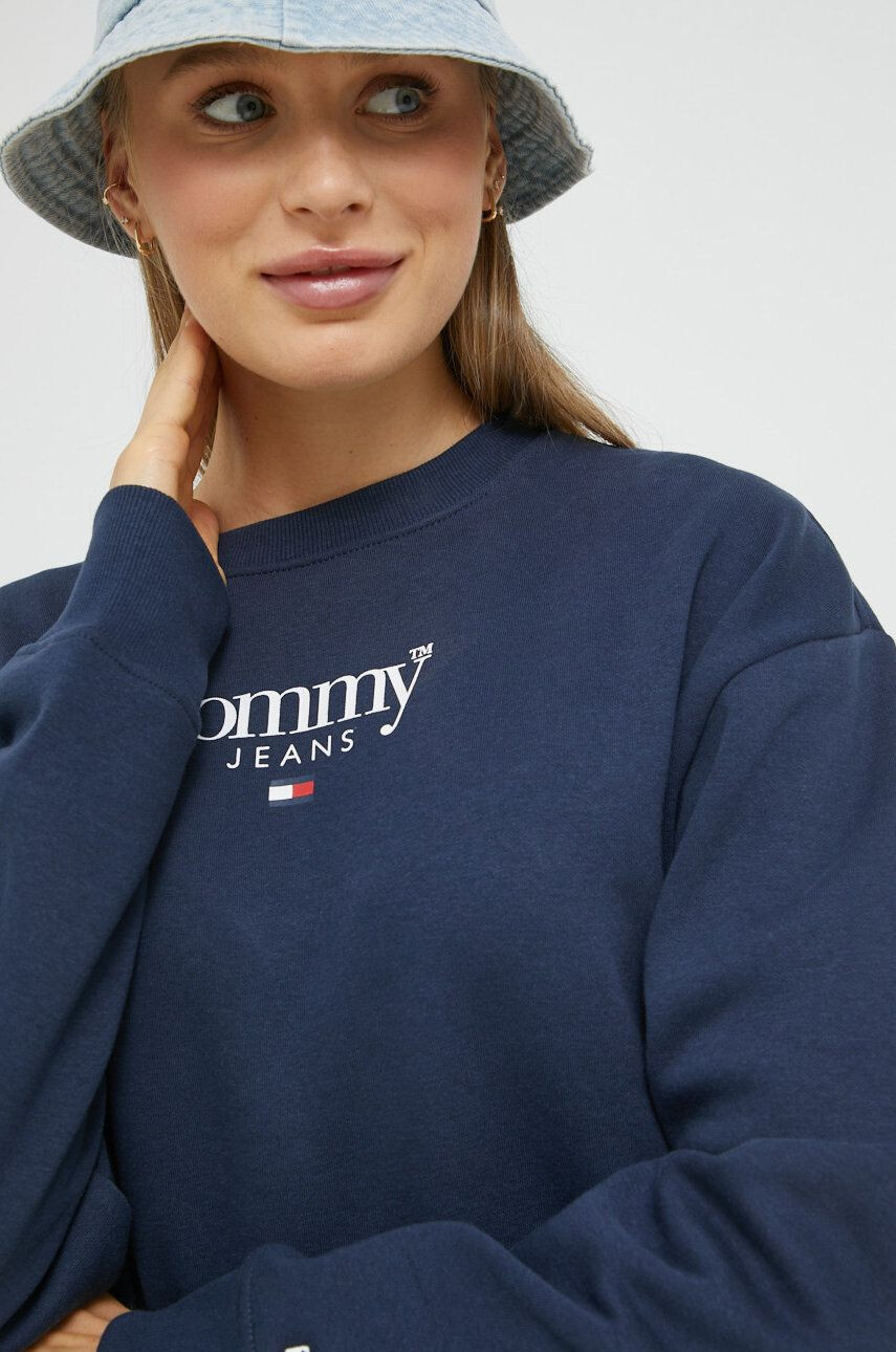 Tommy Jeans Mikina dámská tmavomodrá barva s aplikací - Pepit.cz