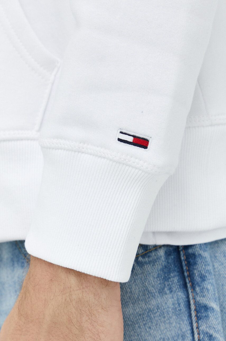 Tommy Jeans Mikina pánská bílá barva s kapucí s aplikací - Pepit.cz