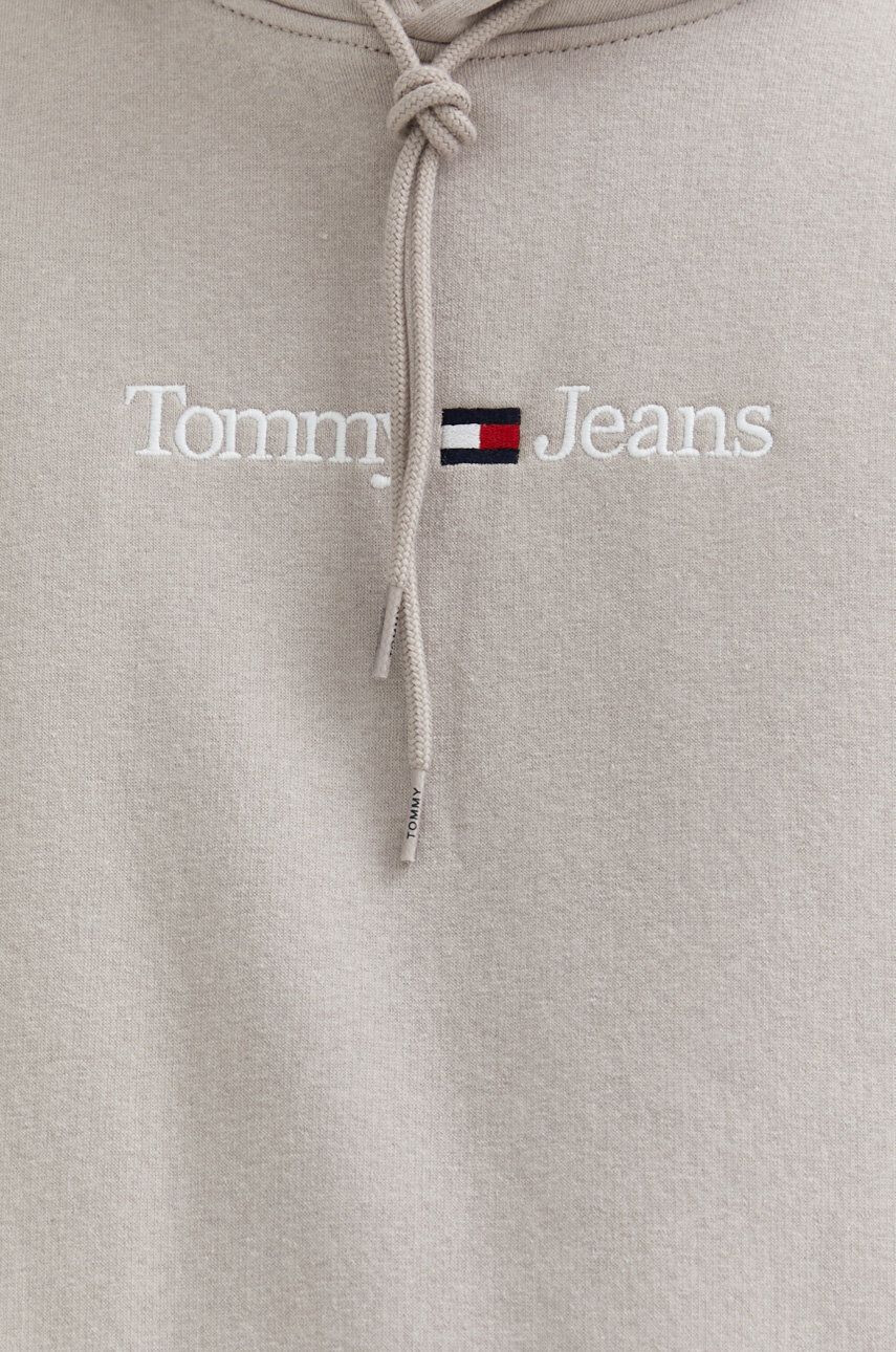 Tommy Jeans Mikina pánská šedá barva s kapucí s aplikací - Pepit.cz