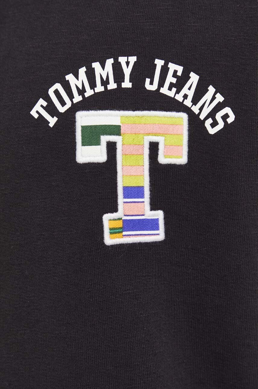 Tommy Jeans Mikina pánská černá barva s kapucí s aplikací - Pepit.cz