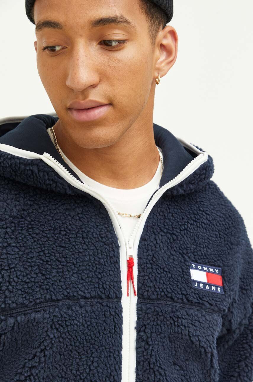 Tommy Jeans Mikina pánská tmavomodrá barva s kapucí s aplikací - Pepit.cz