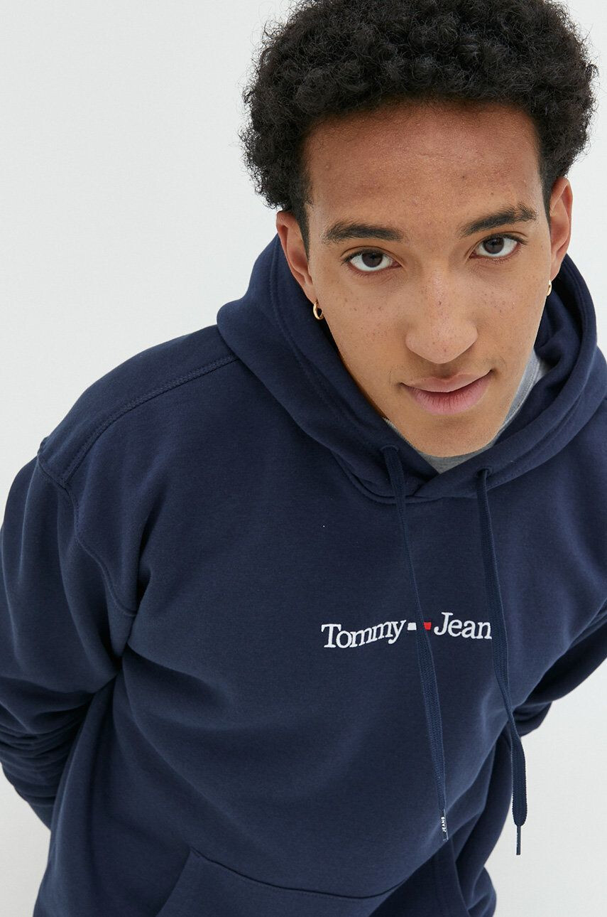 Tommy Jeans Mikina pánská tmavomodrá barva s kapucí s aplikací - Pepit.cz