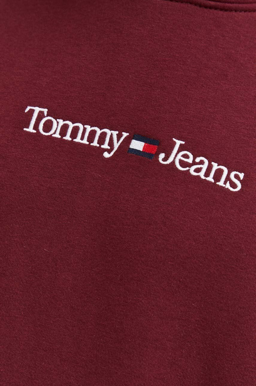 Tommy Jeans Mikina pánská vínová barva s kapucí s aplikací - Pepit.cz