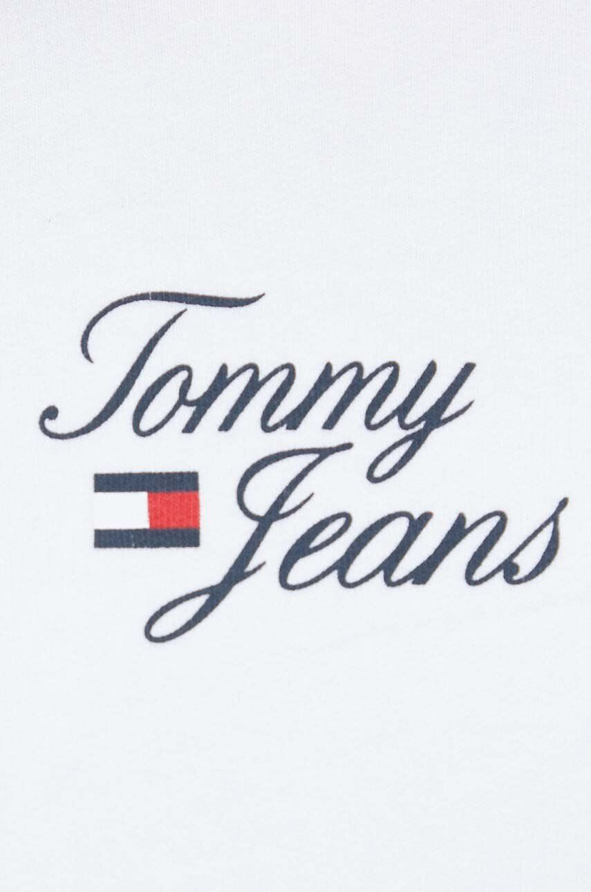 Tommy Jeans Mikina dámská bílá barva s kapucí s potiskem - Pepit.cz