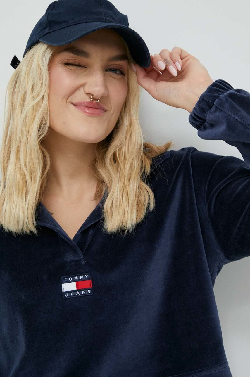 Tommy Jeans Mikina dámská fialová barva vzorovaná - Pepit.cz