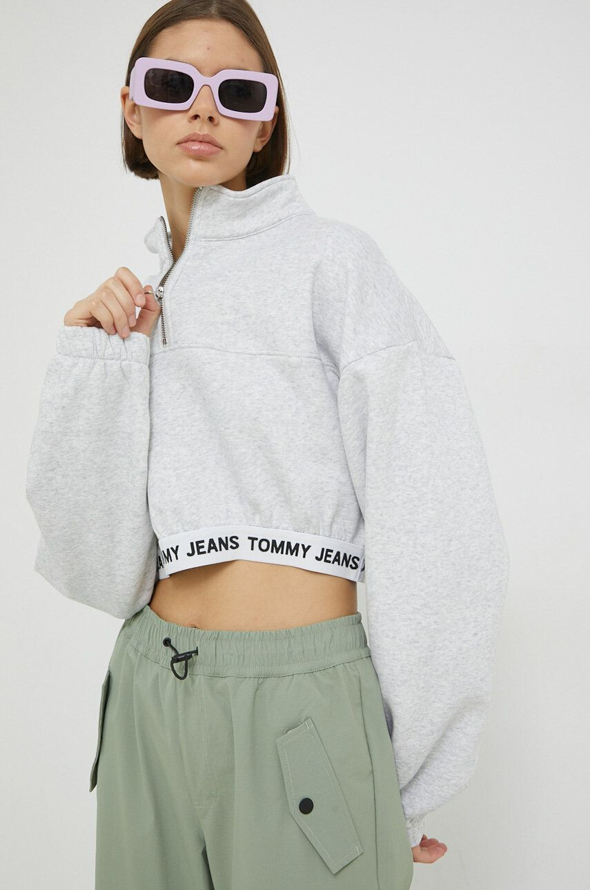 Tommy Jeans mikina dámská šedá barva melanžová - Pepit.cz