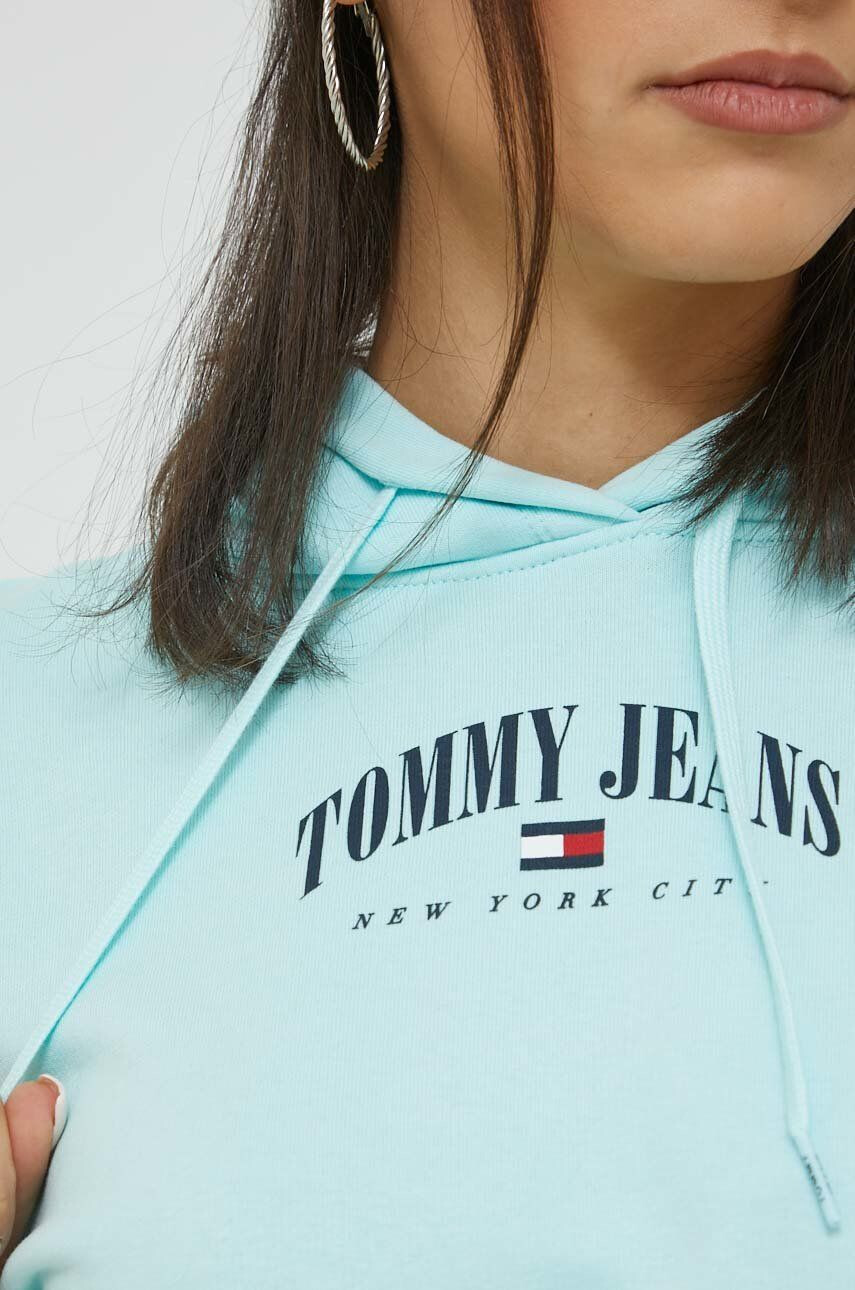 Tommy Jeans Mikina dámská bílá barva s kapucí s aplikací - Pepit.cz