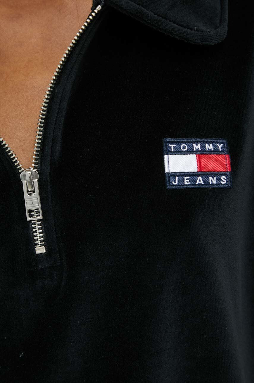 Tommy Jeans Mikina dámská černá barva vzorovaná - Pepit.cz