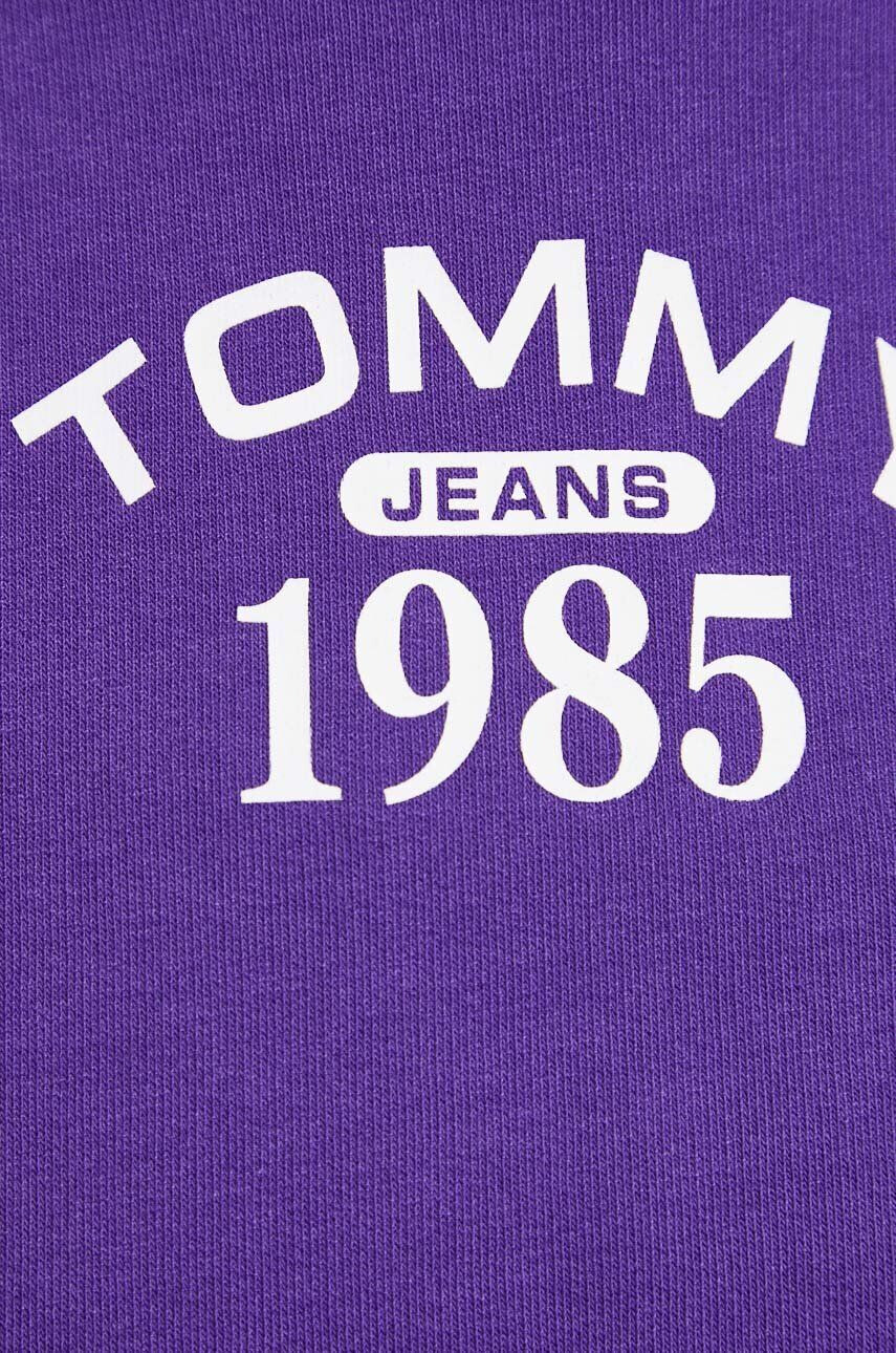 Tommy Jeans Mikina dámská fialová barva s kapucí s potiskem - Pepit.cz