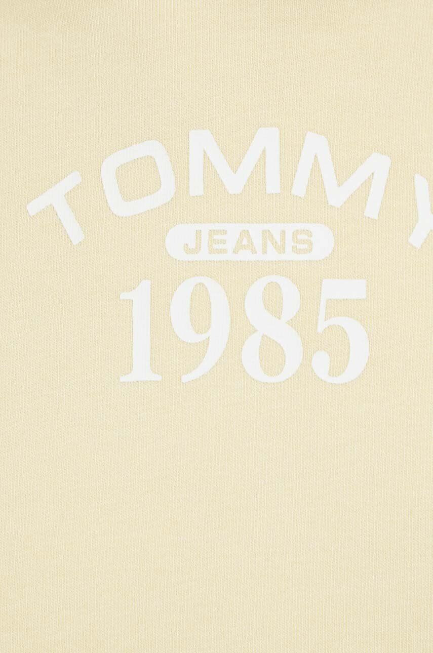 Tommy Jeans Mikina dámská žlutá barva s kapucí s potiskem - Pepit.cz