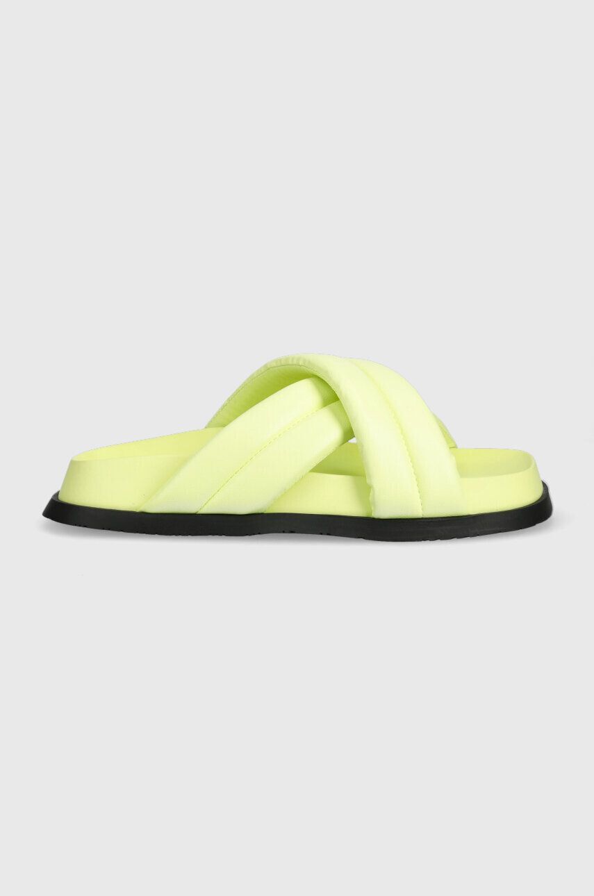 Tommy Jeans Pantofle FANCY PADDED SANDAL dámské zelená barva EN0EN02175 - Pepit.cz