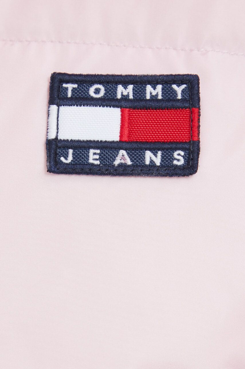 Tommy Jeans Péřová bunda pánská červená barva zimní - Pepit.cz