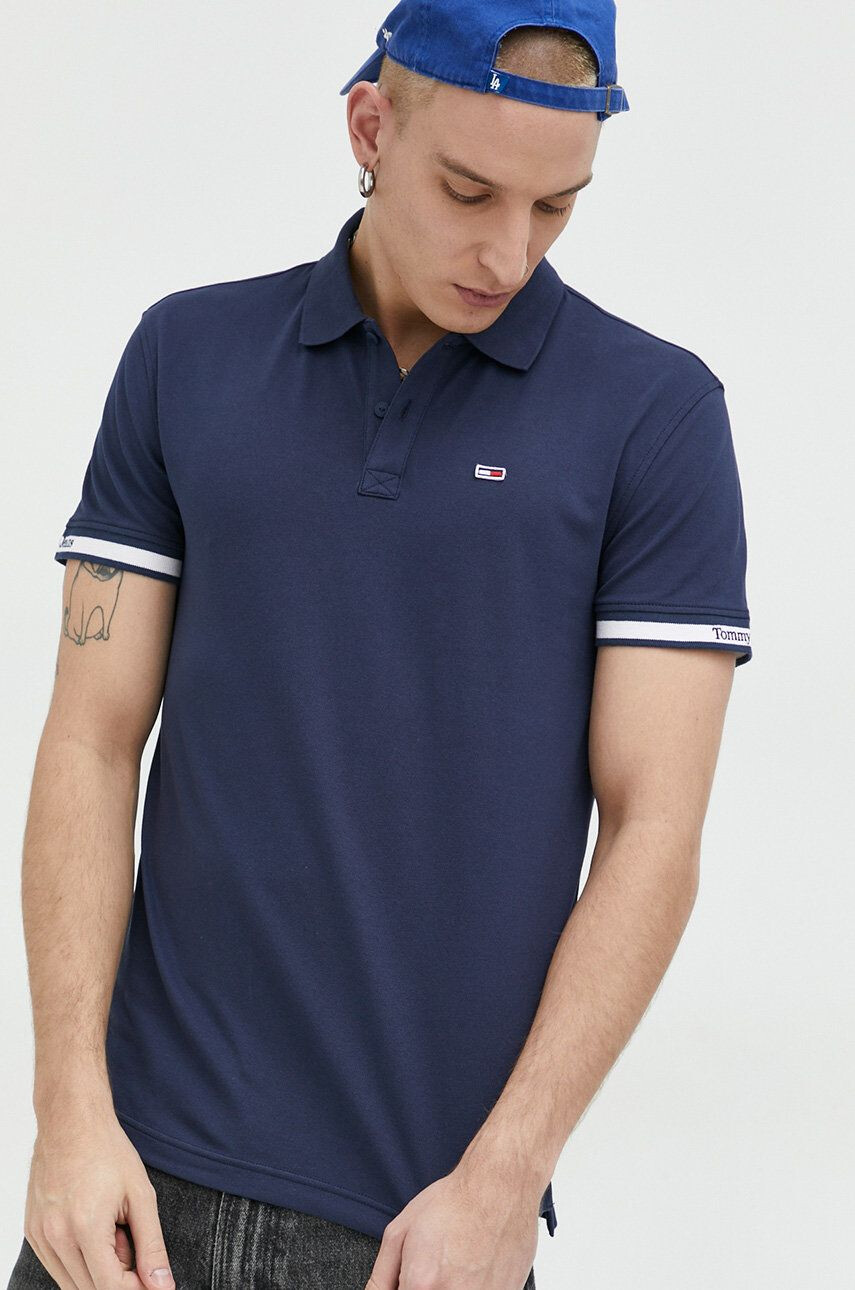 Tommy Jeans Polo tričko tmavomodrá barva s aplikací - Pepit.cz