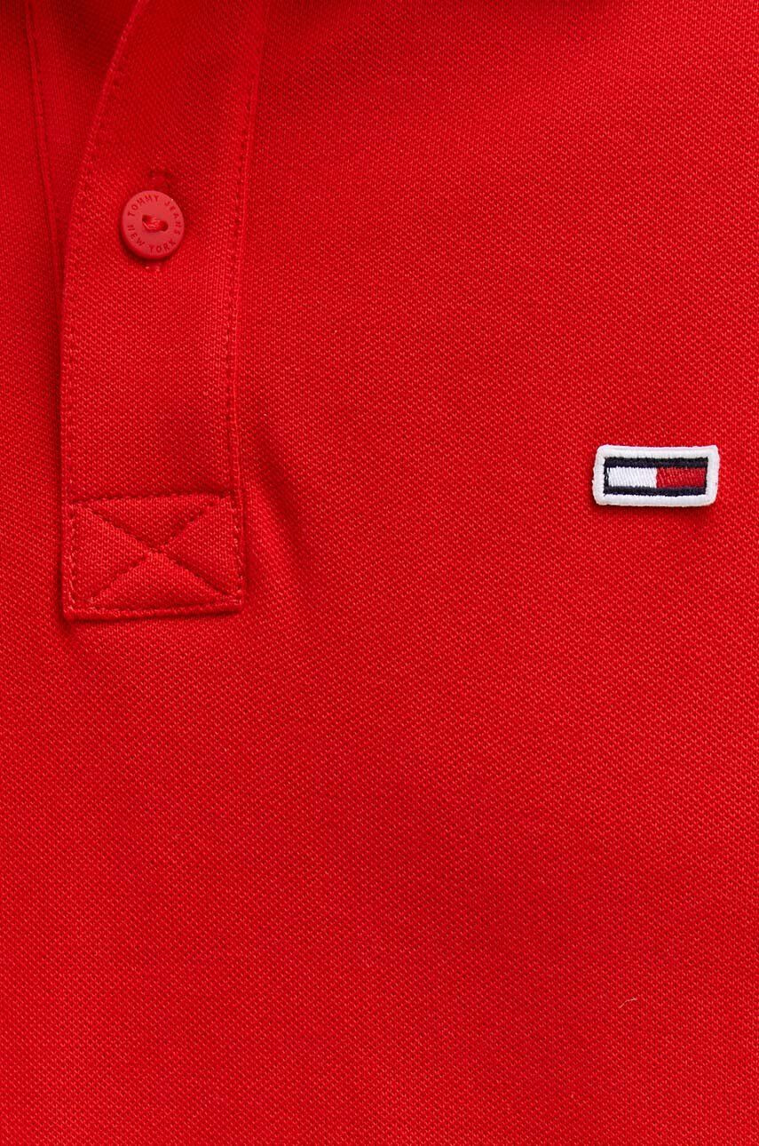 Tommy Jeans Polo tričko červená barva s aplikací - Pepit.cz